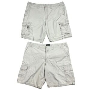 Eddie Bauer Mens Cargo‎ Shorts Size 42 Beige Outdoor Casual Cotton Hiking